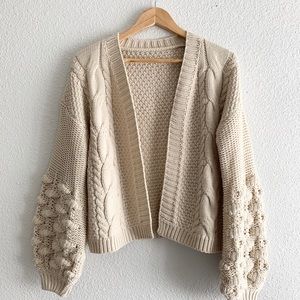 Chunky Cream Knit Cardigan